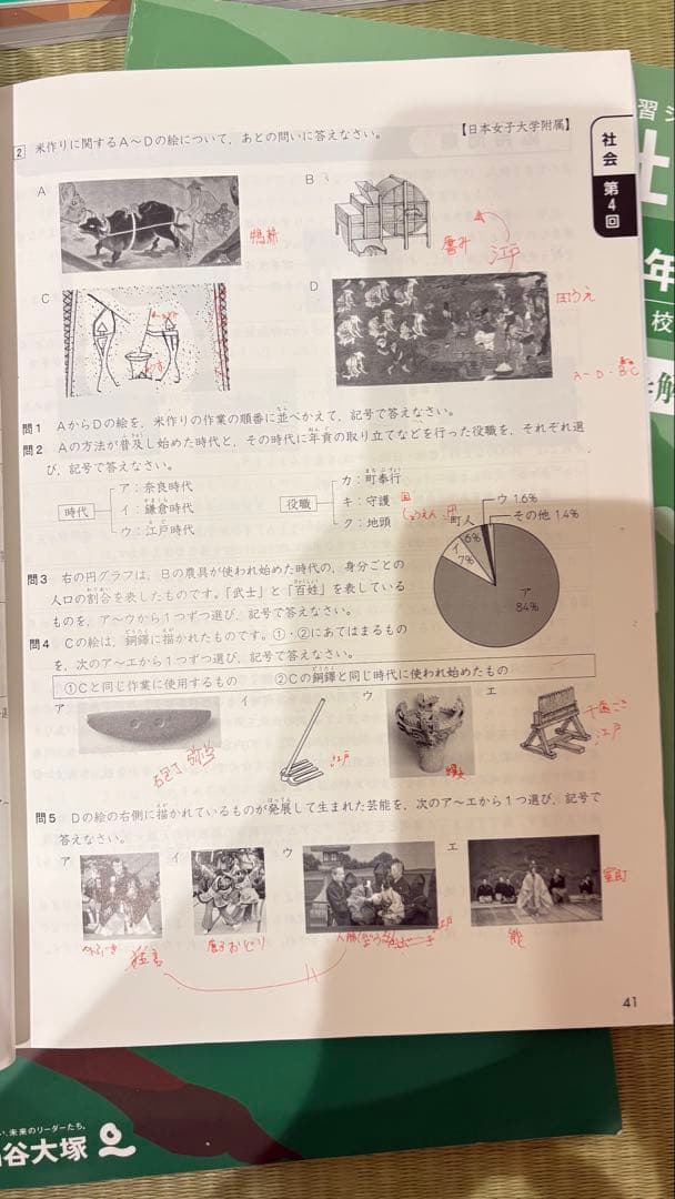 四谷大塚予習シリーズ6年生上下巻　国語算数理科社会　週間テスト問題集　48冊