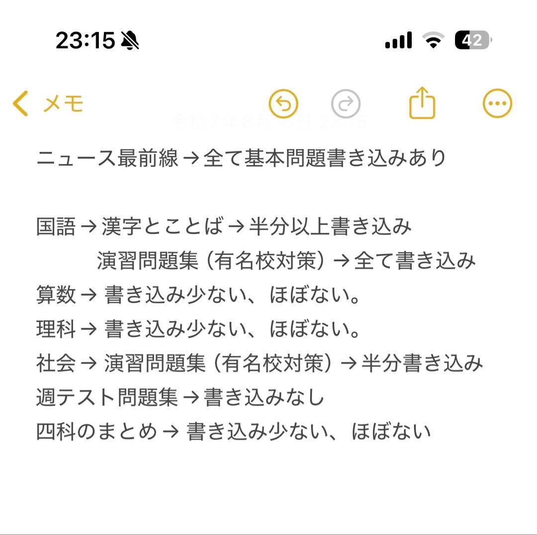 四谷大塚予習シリーズ6年生上下巻　国語算数理科社会　週間テスト問題集　48冊
