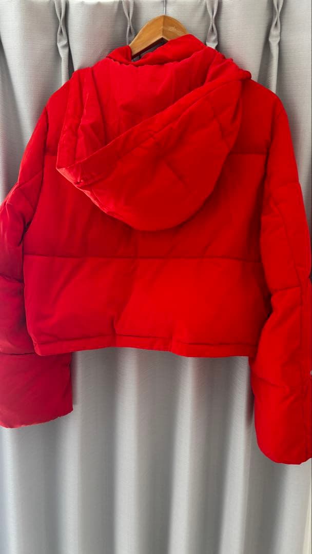 alo フード付きダウンジャケット XS レッド