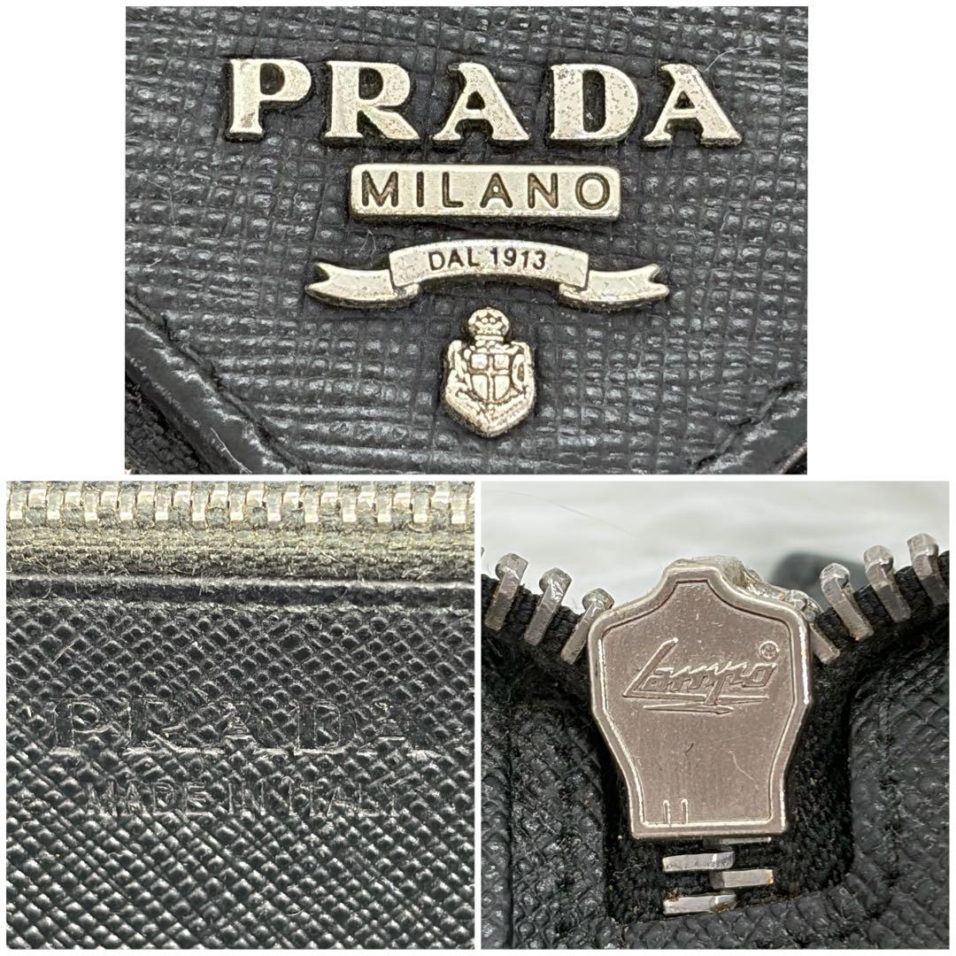 極美品✨プラダ　長財布　ダブルファスナー　トラベルケース　サフィアーノ　ブラック