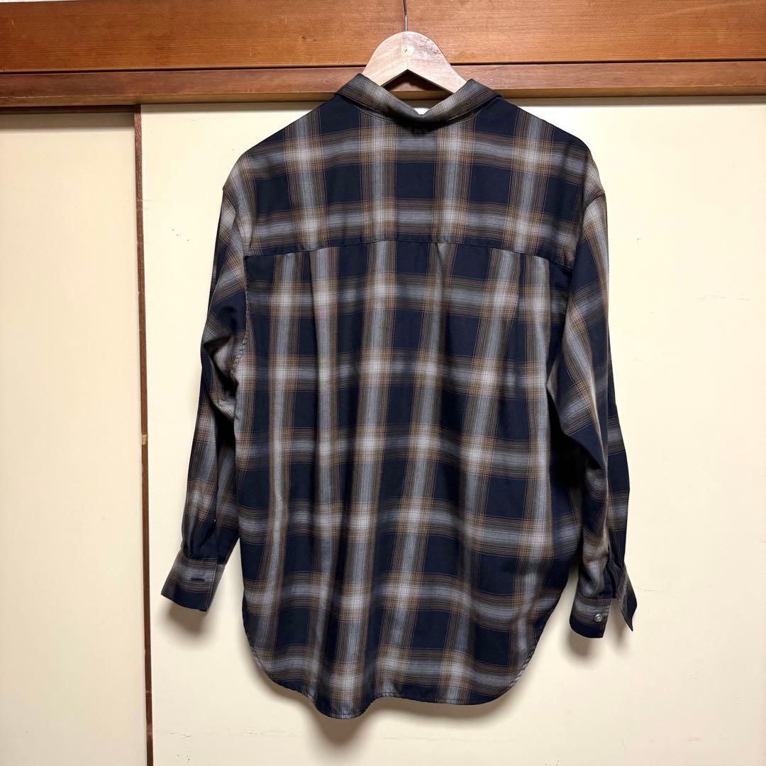 spick and span TRツイルチェックシャツ　ブラック