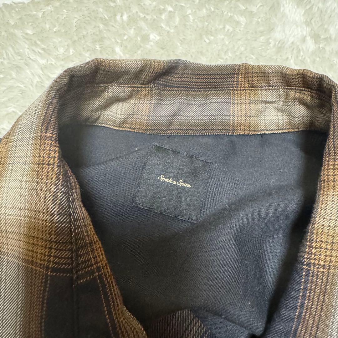 spick and span TRツイルチェックシャツ　ブラック