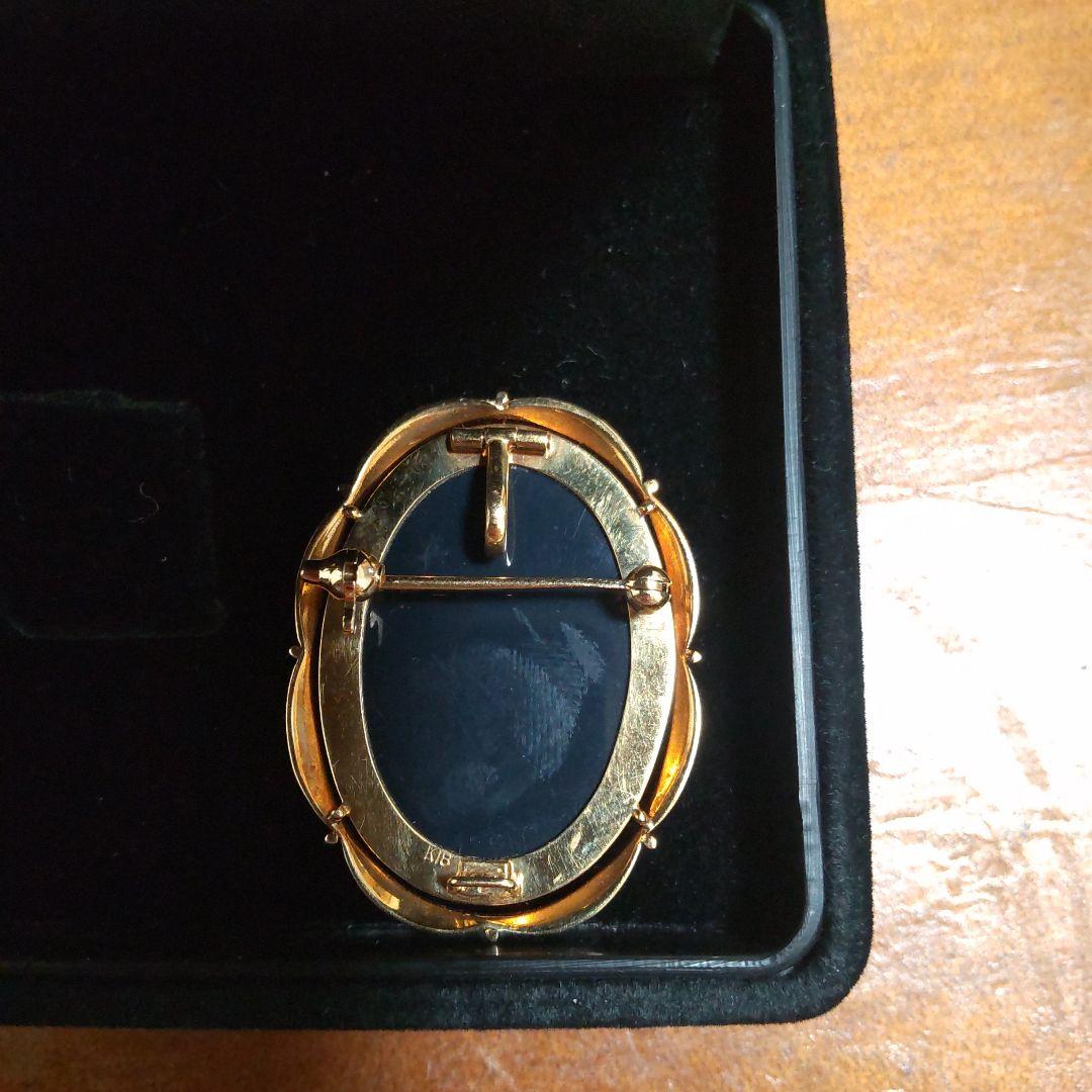 カメオ　ブローチ　ペンダントトップ　K18