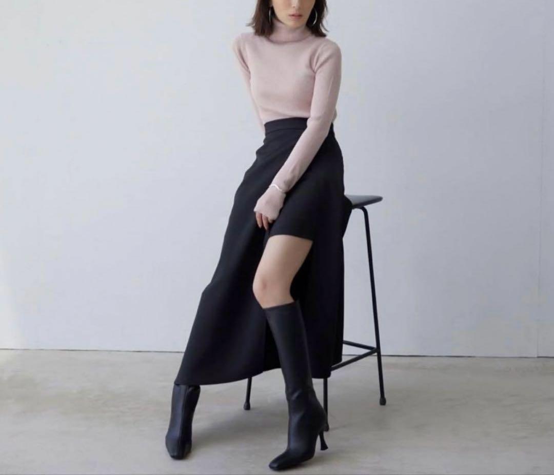 〖 新品 〗アニュアンス　アシンメトリーレイヤードスカート黒　Mサイズ