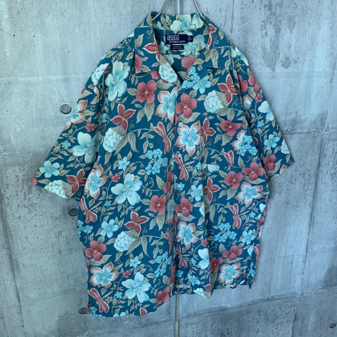 508【人気L】ポロラルフローレン☆ヴィンテージ 開襟 CLAYTON シャツ