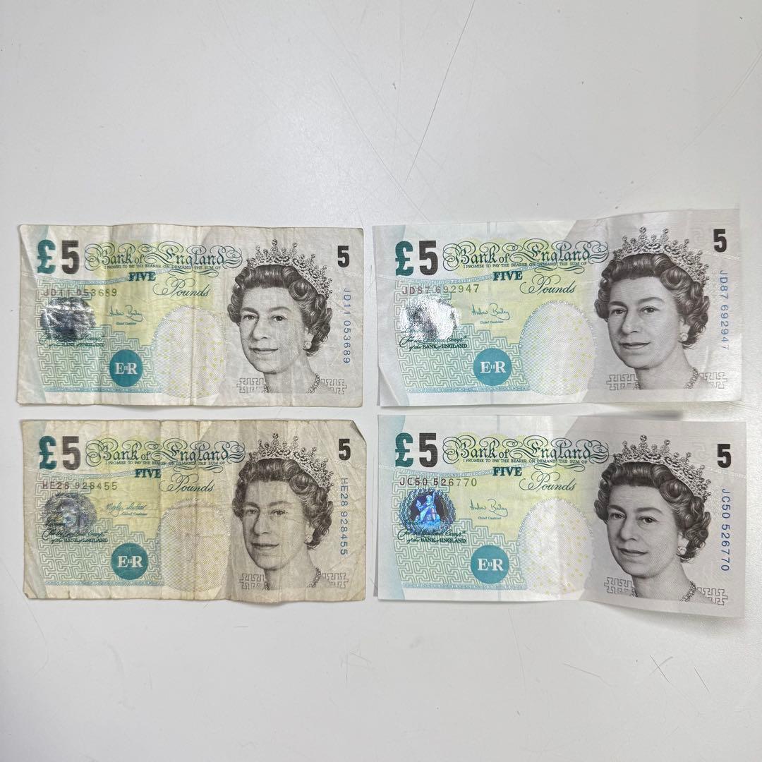 芙*子様 旧紙幣 イギリス紙幣 60ポンド £5 £10 £20 紙幣セット コ