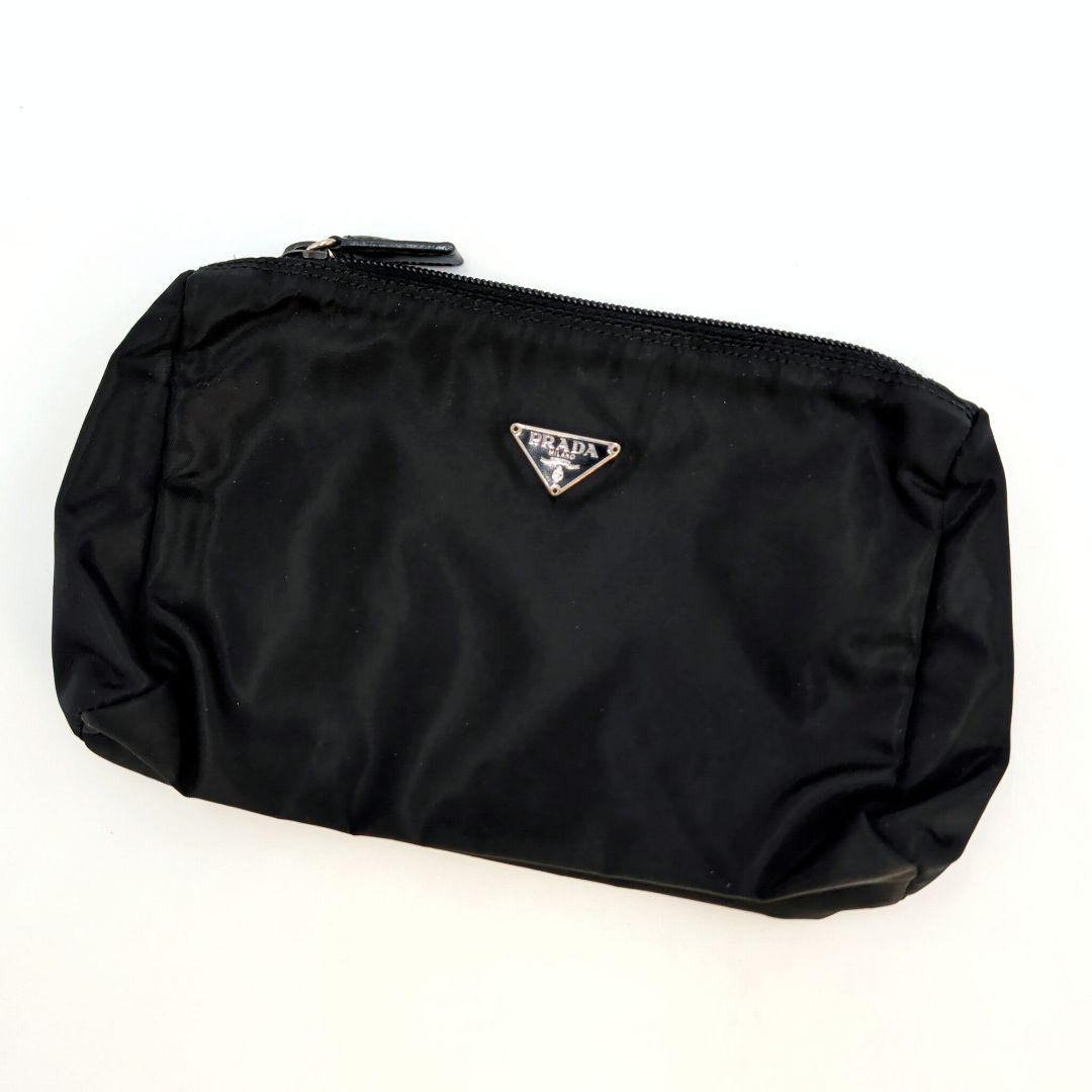 PRADA プラダ ナイロン トライアングル ポーチ コスメ テスート ブラック