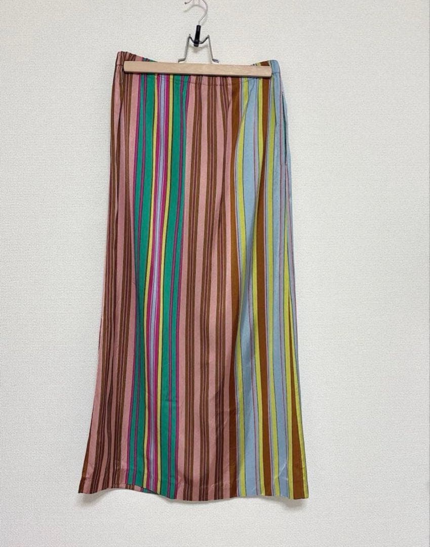 美品 人気 CABaN ランダムストライプ ロングスカート