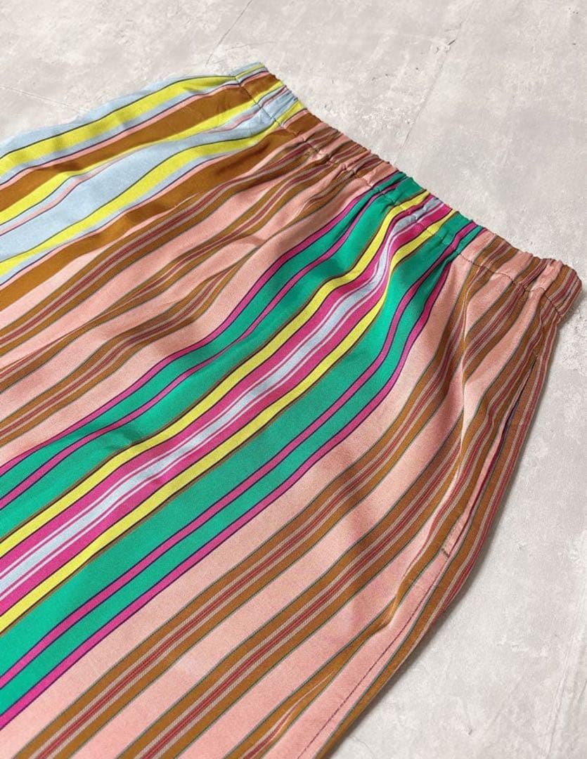 美品 人気 CABaN ランダムストライプ ロングスカート