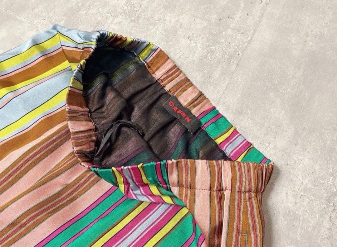 美品 人気 CABaN ランダムストライプ ロングスカート