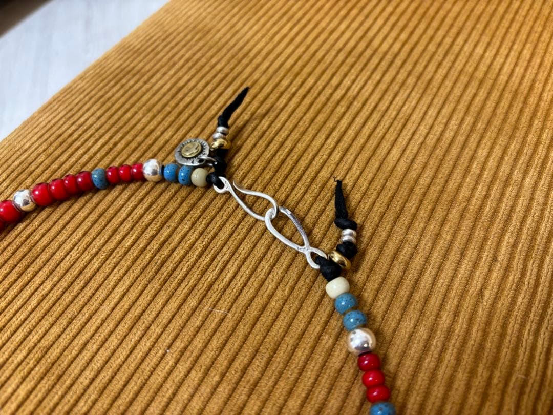 ホワイトハーツ☆SLV925ビーズ☆鹿革紐☆