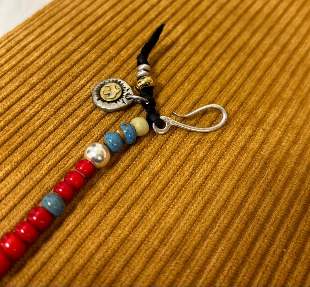 ホワイトハーツ☆SLV925ビーズ☆鹿革紐☆