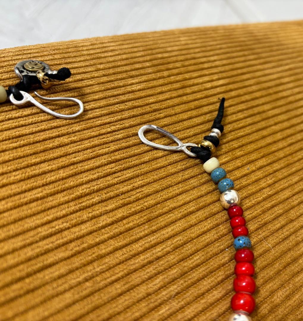 ホワイトハーツ☆SLV925ビーズ☆鹿革紐☆