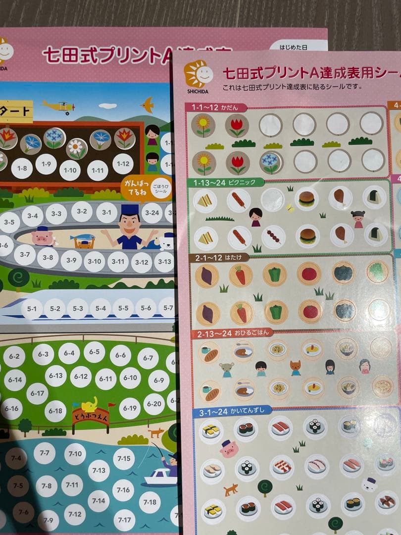 七田式 プリントA ちえもじかず　vol.2-13以降