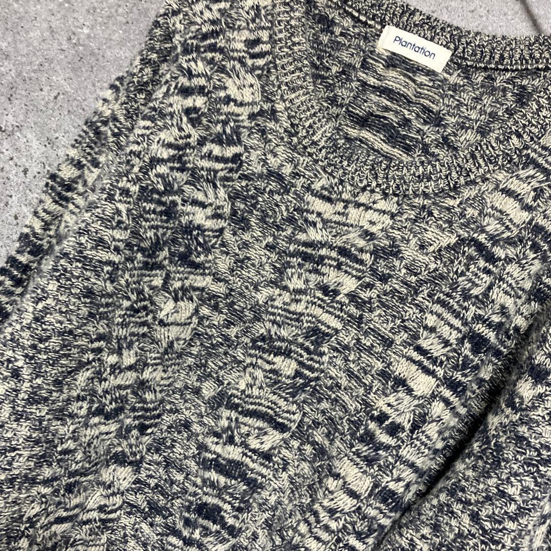 plantation ウール　ニットワンピース　M 美品　ケーブルニット