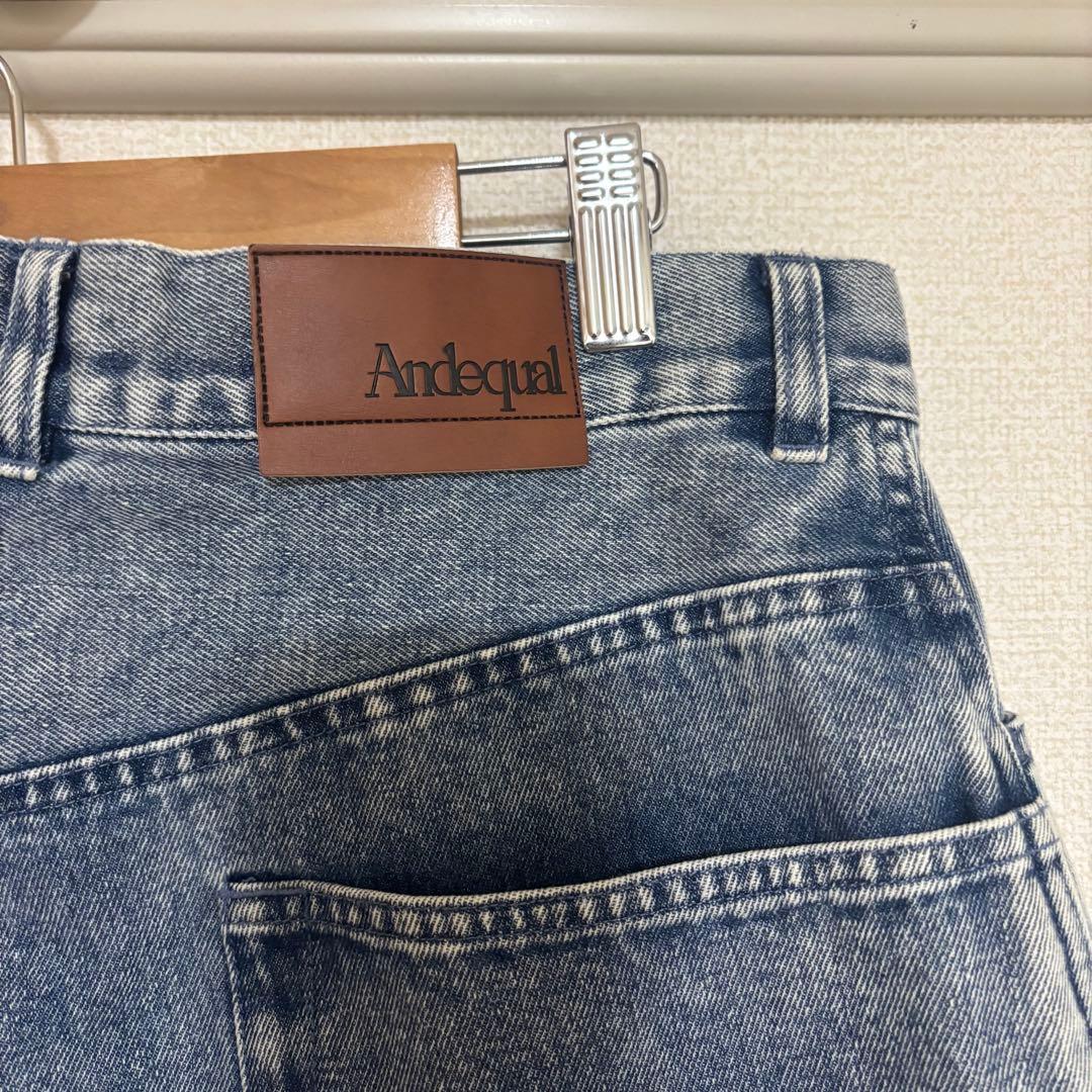【andequal】back slit curve denim pants M
