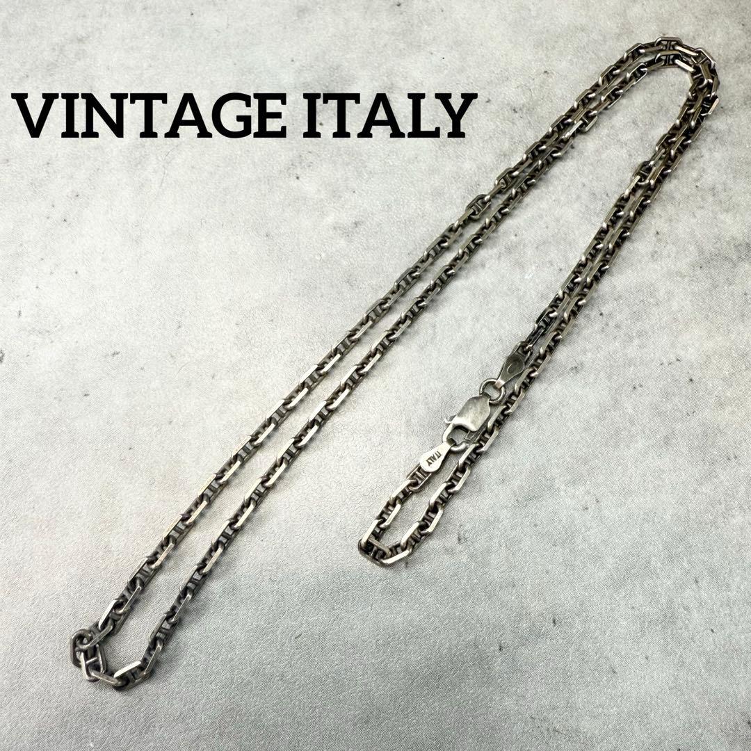 VINTAGE ITALY イタリア製アンカーチェーンネックレス 50cm