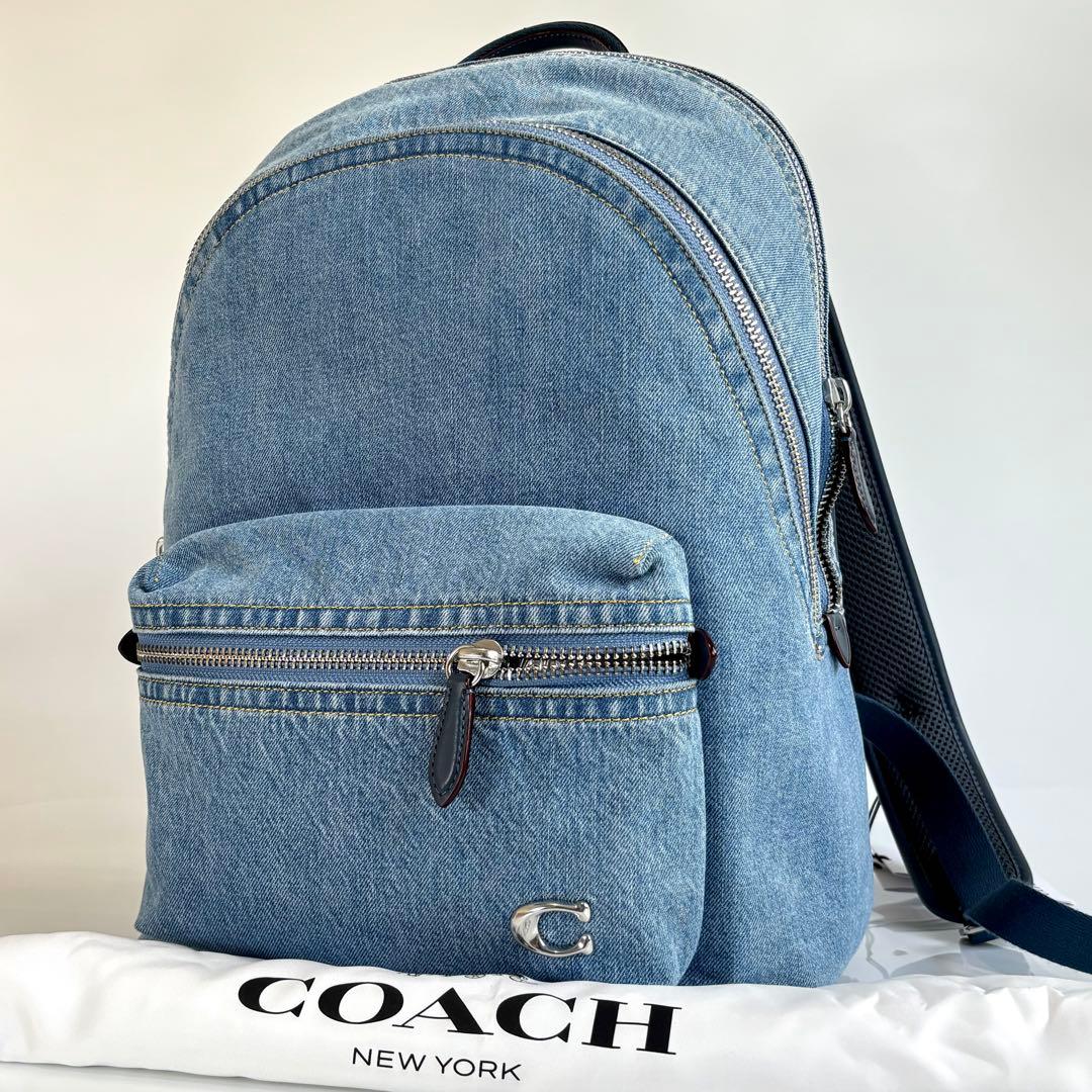 新品未使用 コーチ チャーター バックパック デニム インディゴ リュック　タグ