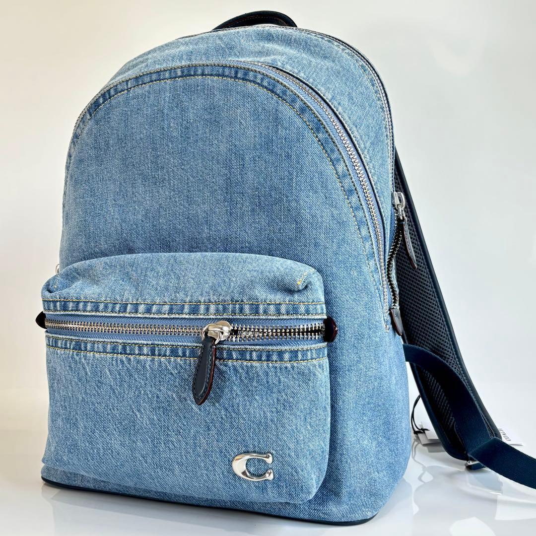 新品未使用 コーチ チャーター バックパック デニム インディゴ リュック　タグ