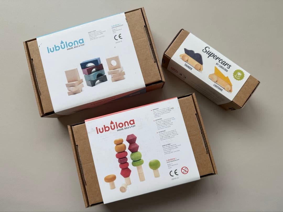 【希少・お得】lubulona ルブロナ社の積み木　トンネル、ツリー、車
