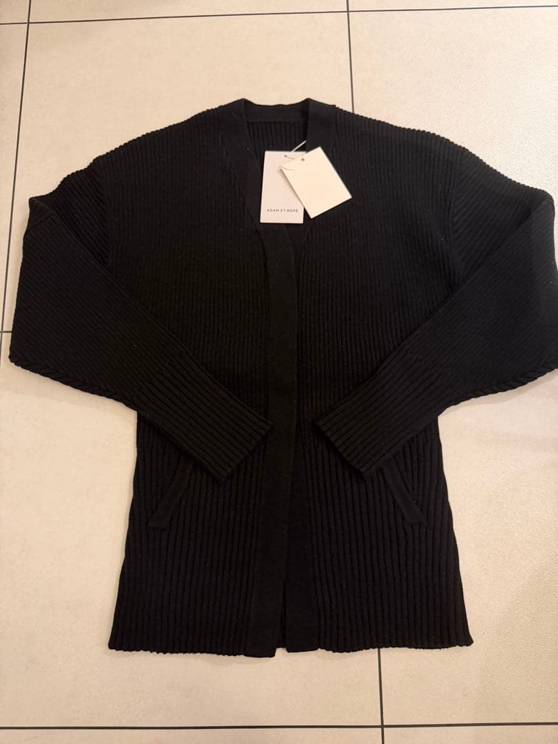adam et rope【洗える】フォルムリブカーディガン