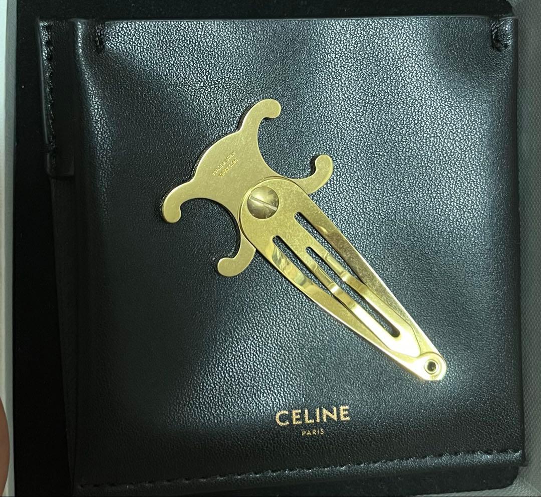 CELINE トリオンフ スナップヘアクリップ ゴールド