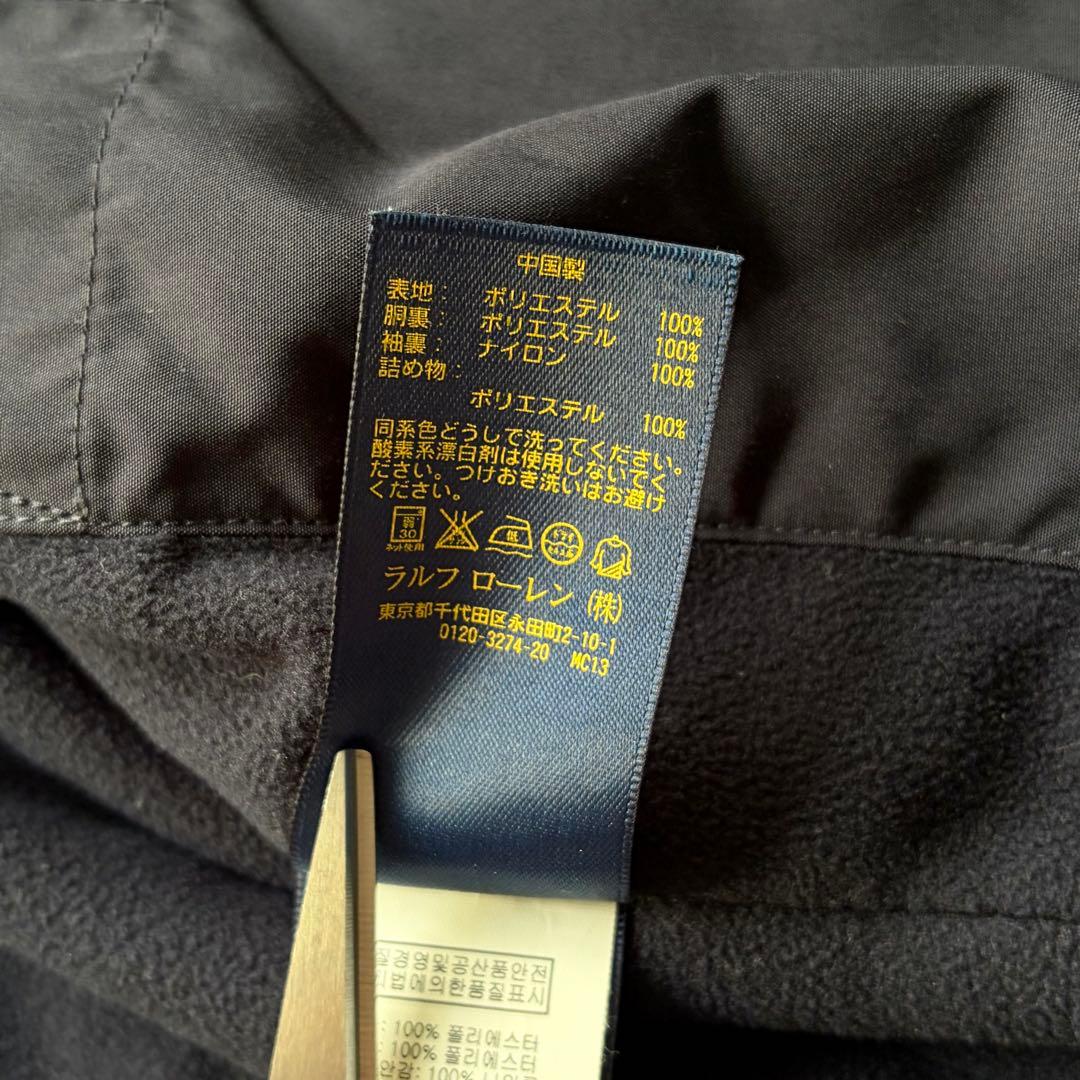 美品✨ポロラルフローレン 中綿ブルゾン ポニー刺繍 フード ネイビー M 現行品