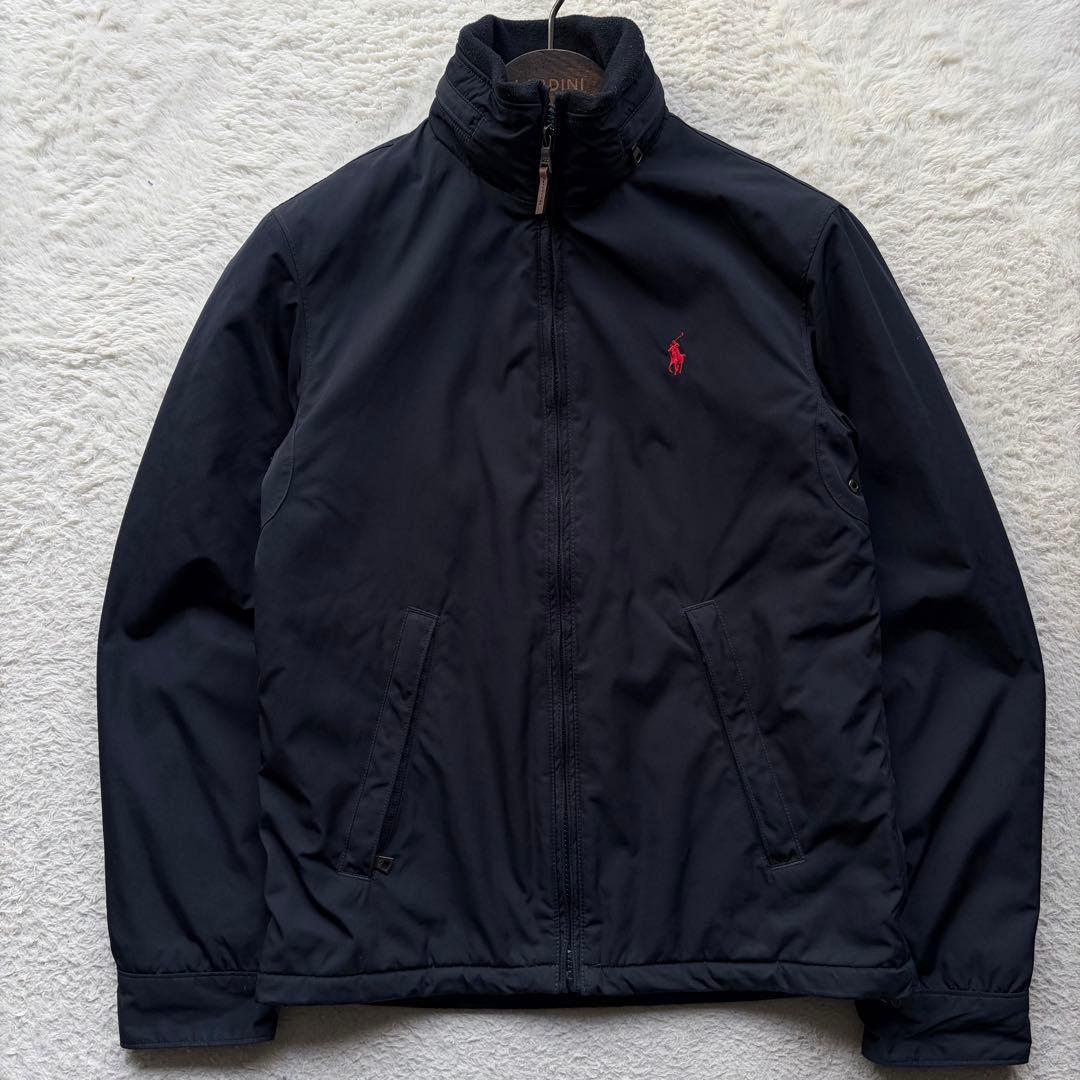 美品✨ポロラルフローレン 中綿ブルゾン ポニー刺繍 フード ネイビー M 現行品