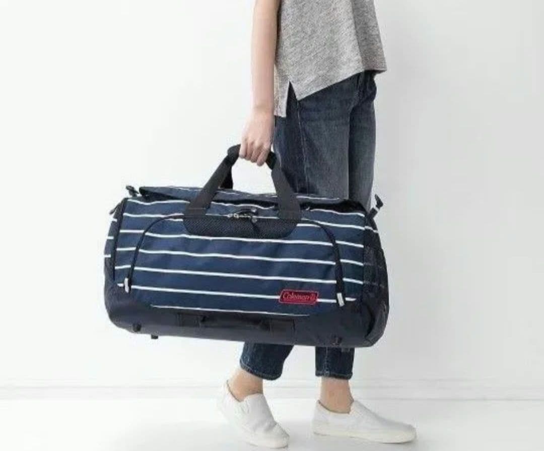 タイムセール！ コールマン ボストンバッグ５０Ｌ「ネイビーボーダー」レア