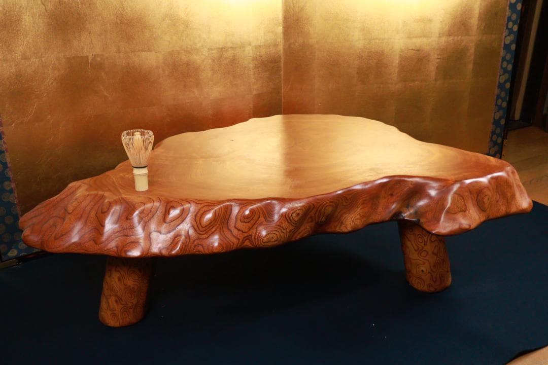 欅製　ちゃぶ台　テーブル　飾台　天板極厚9㎝ BE907