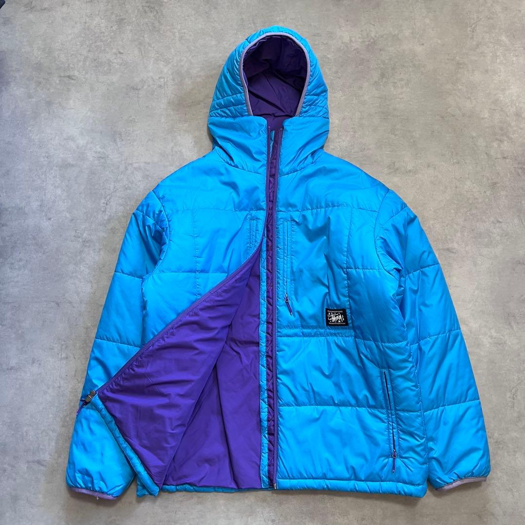 00’s old stussy ダスパーカー 中綿ダウンジャケット ブルー XL