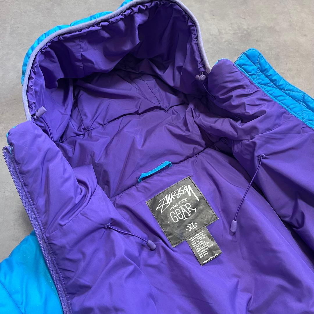 00’s old stussy ダスパーカー 中綿ダウンジャケット ブルー XL