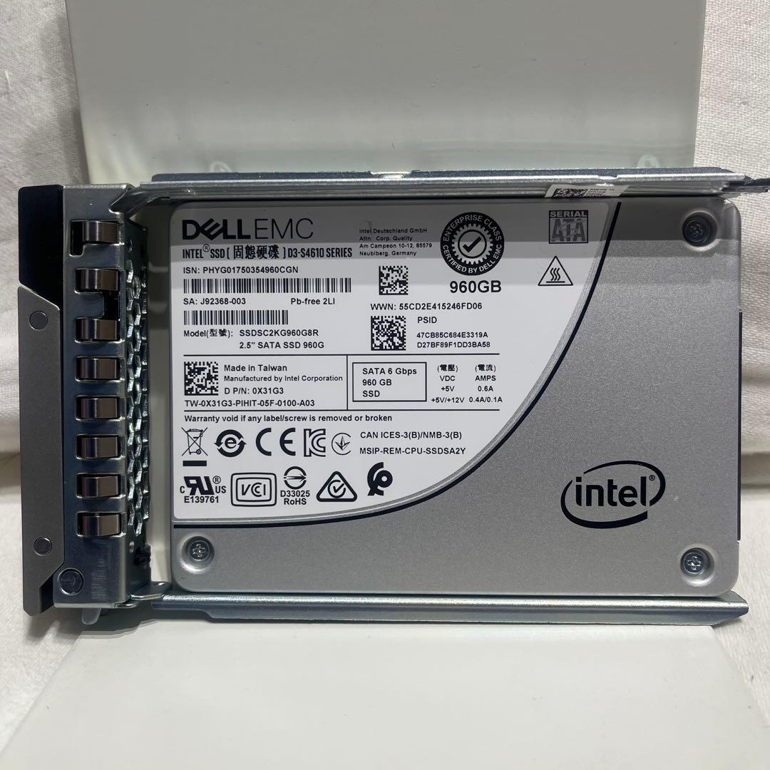 Dell Intel製 SSD 960GB SATA 高耐久 D3-S4610