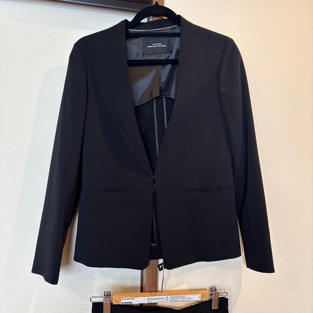 グリーンレーベルリラクシング ノーカラージャケットパンツブラウス3点セット