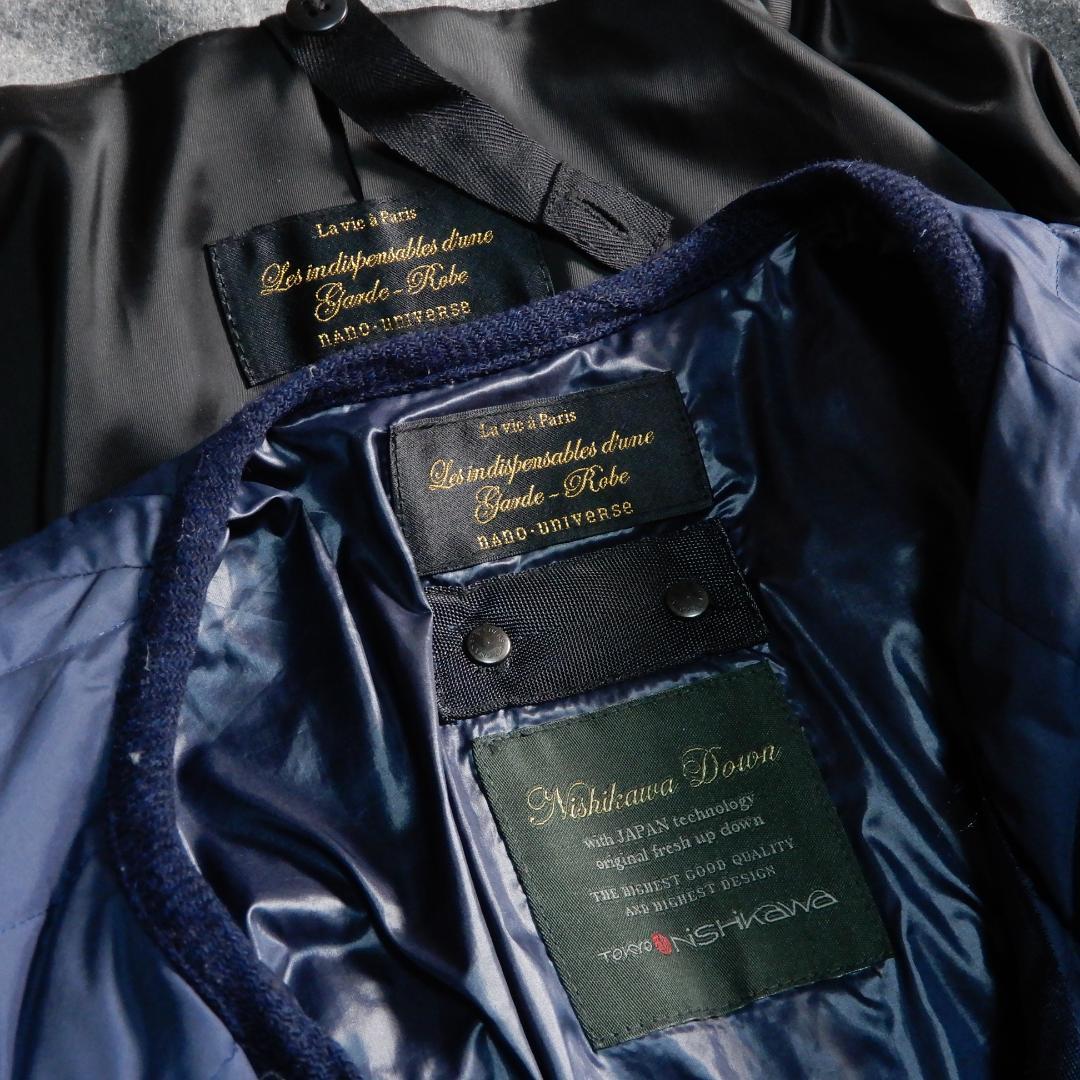 ナノユニバース 西川ダウン キルティングライナー ダッフルコート 36