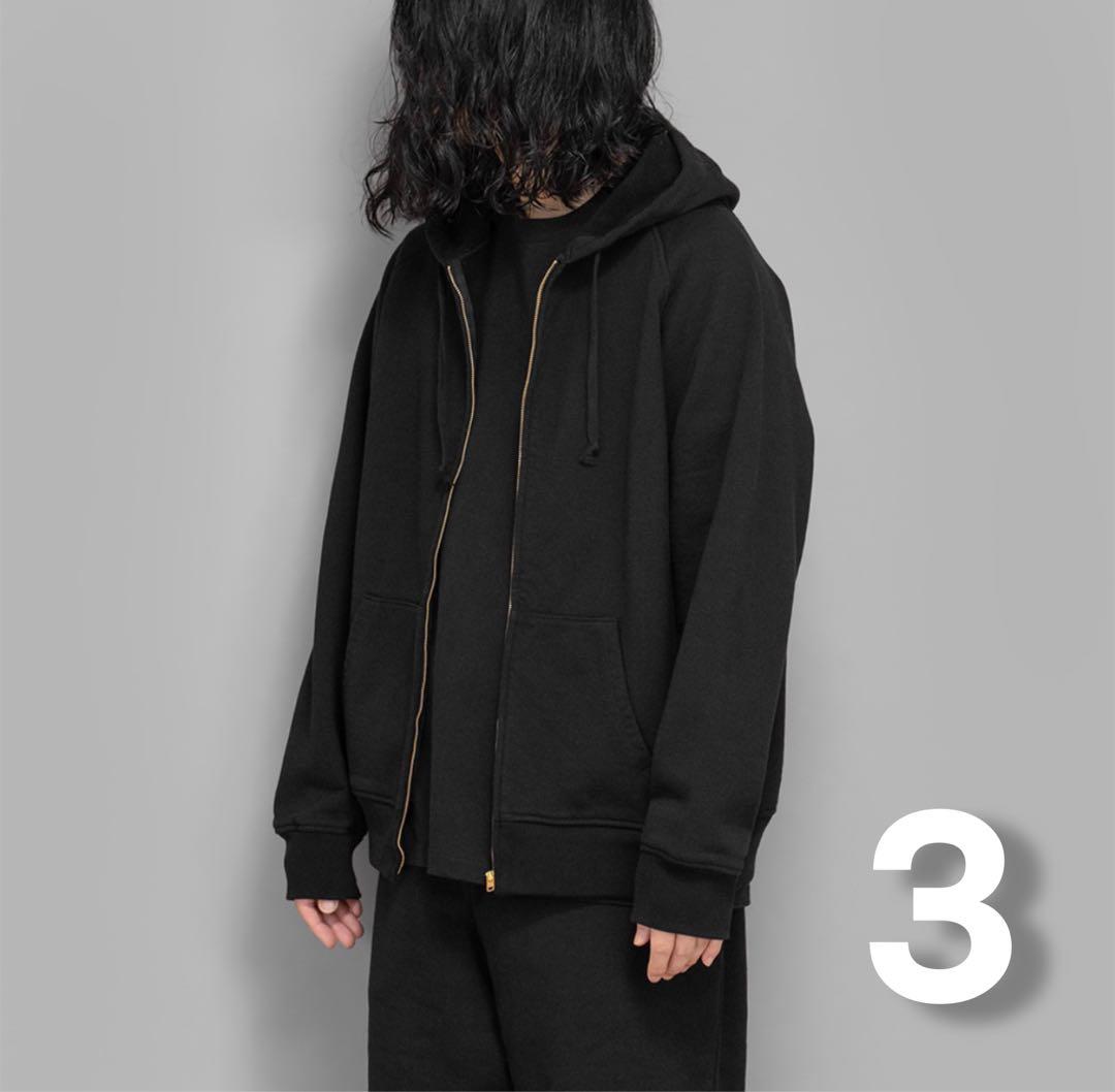 24AW COMOLI コットン裏毛 ジップパーカ 3 A03-05001