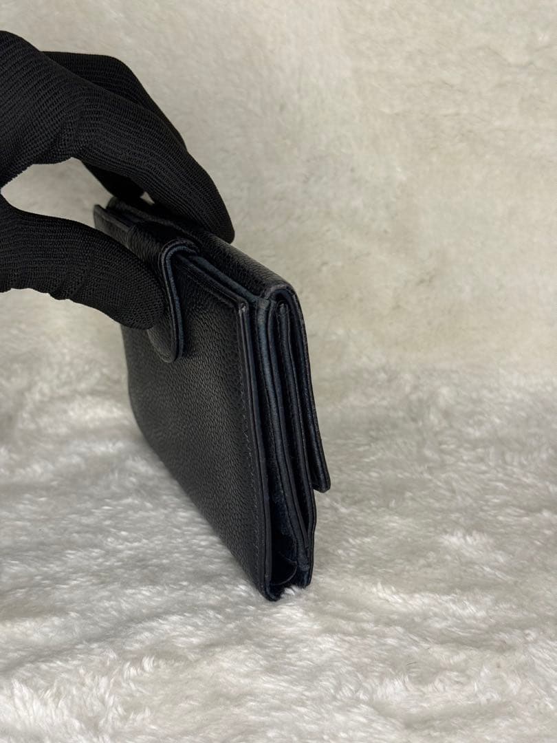 【CHANEL✨】二つ折り財布 キャビアスキン ブラック