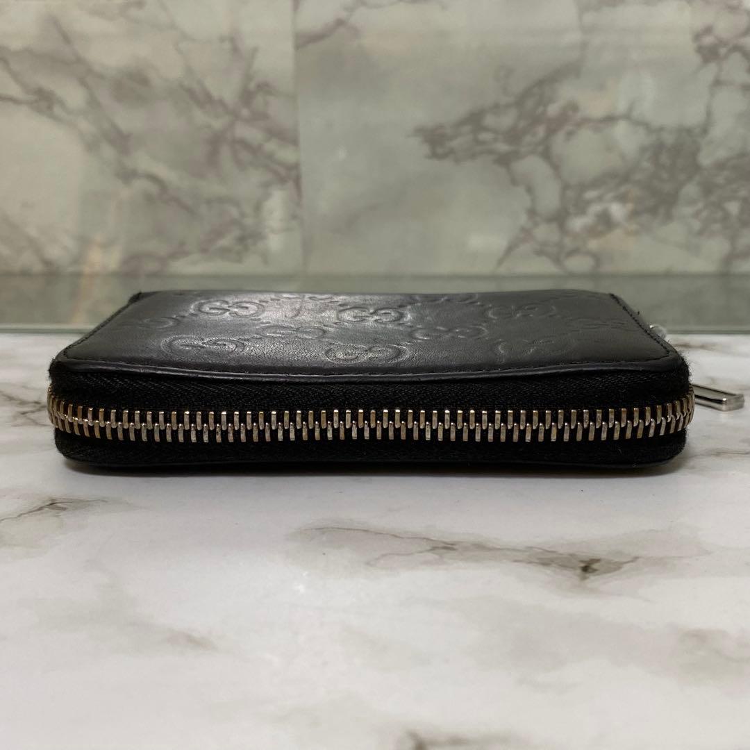 GUCCI グッチ ケース 小銭入れ GG レザー 本革 ブラック 黒