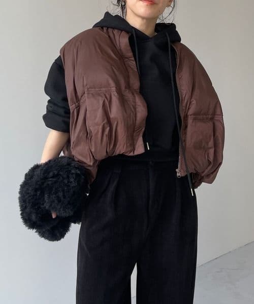egg down vest / エッグショートダウンベスト ブラウン