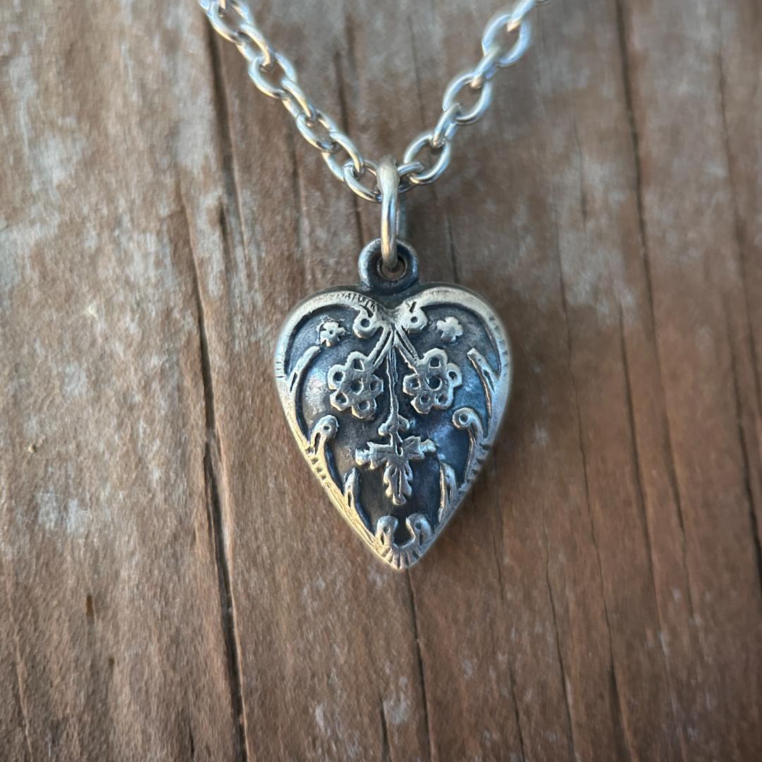 スウィートハートジュエリー　40s WW2　シルバー　装飾花　フローラル