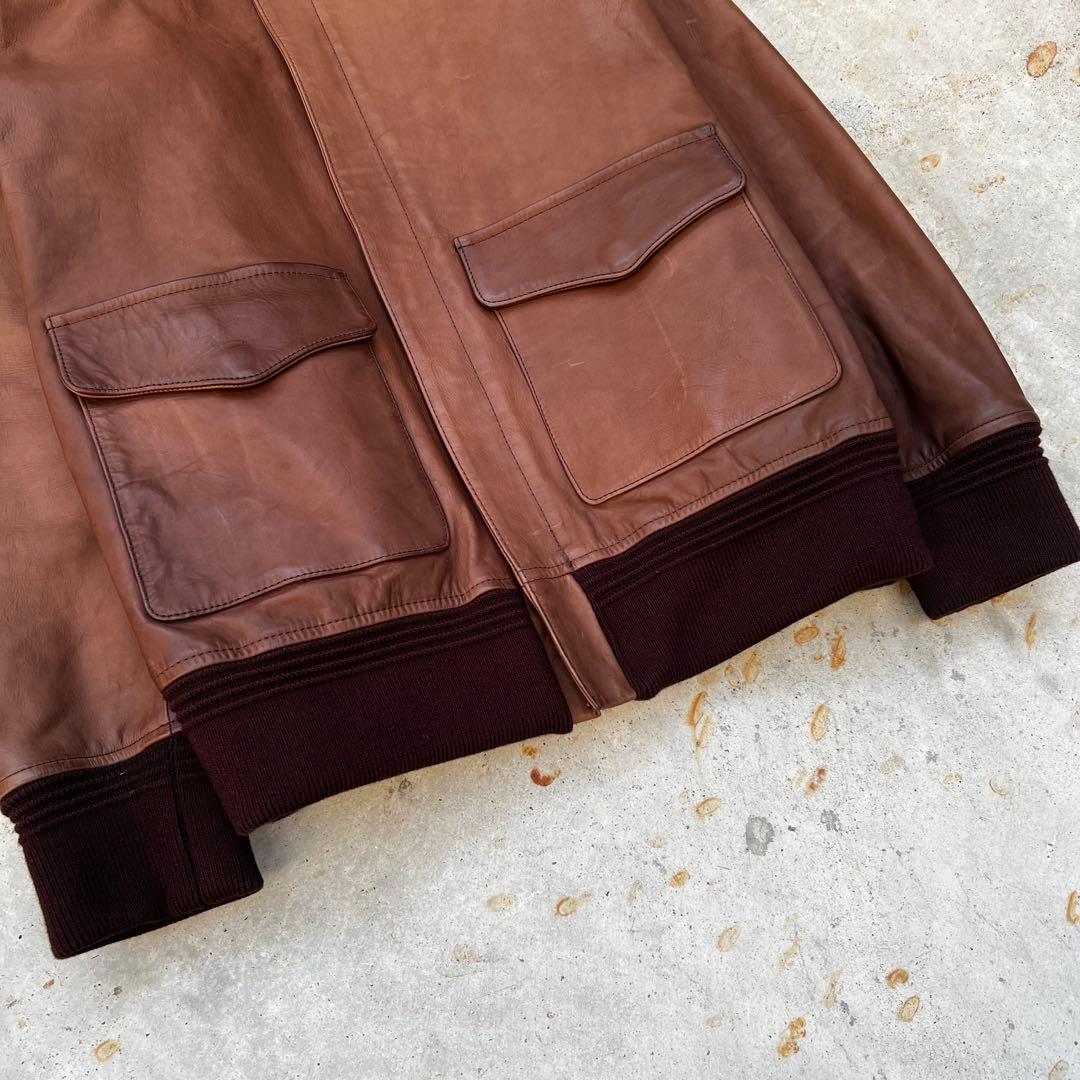 A.P.C. レザージャケット a-2 ブラウン 牛革 archive