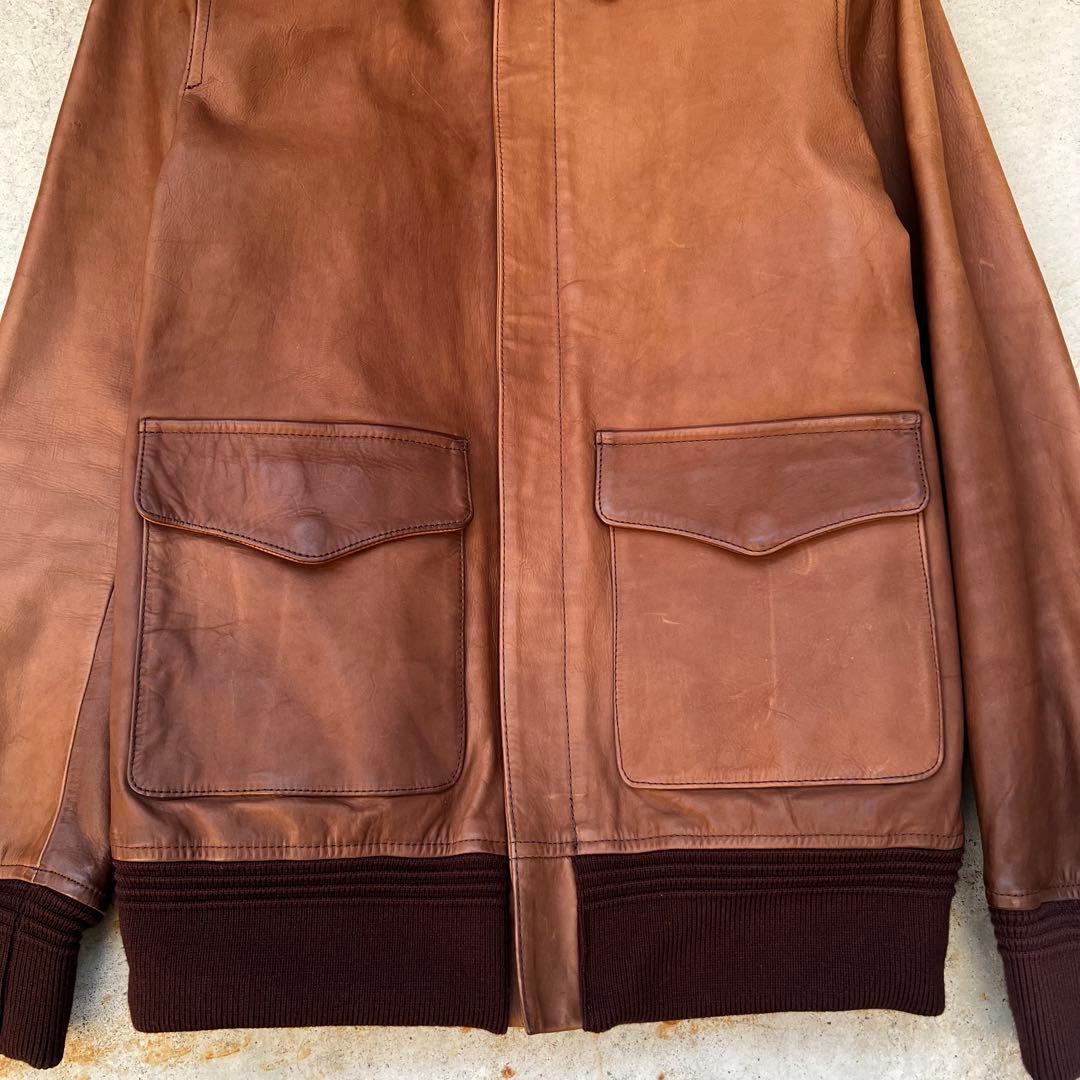 A.P.C. レザージャケット a-2 ブラウン 牛革 archive