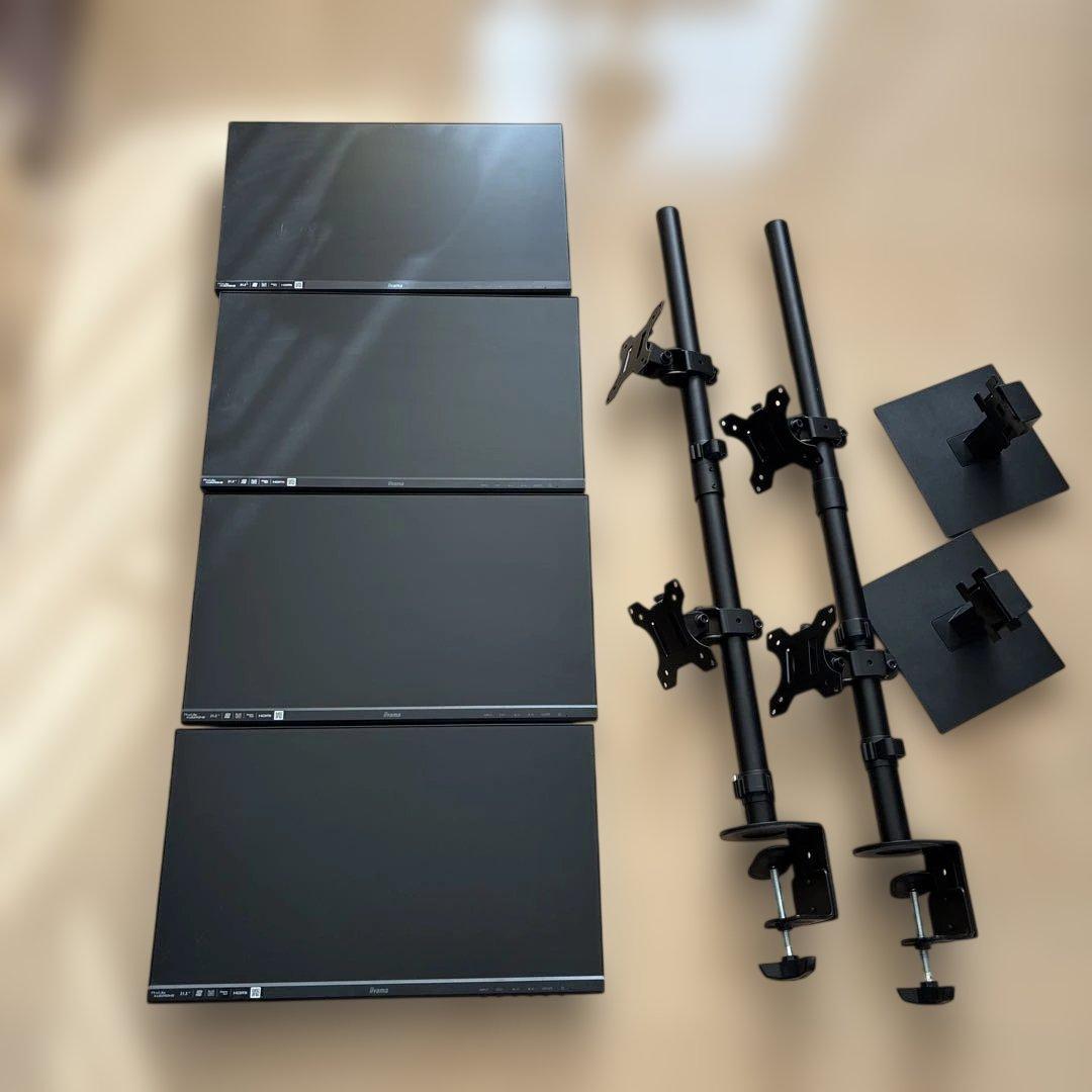 iiyamaモニター21.5インチX4枚とモニターアーム2個　特価