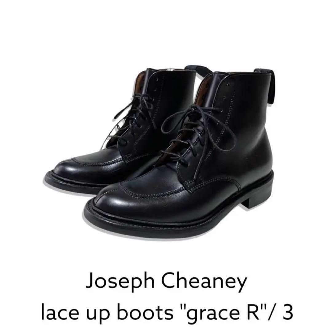 希少 未使用級 ジョセフチーニー Uチップ レースアップブーツ 3 本革 レザー