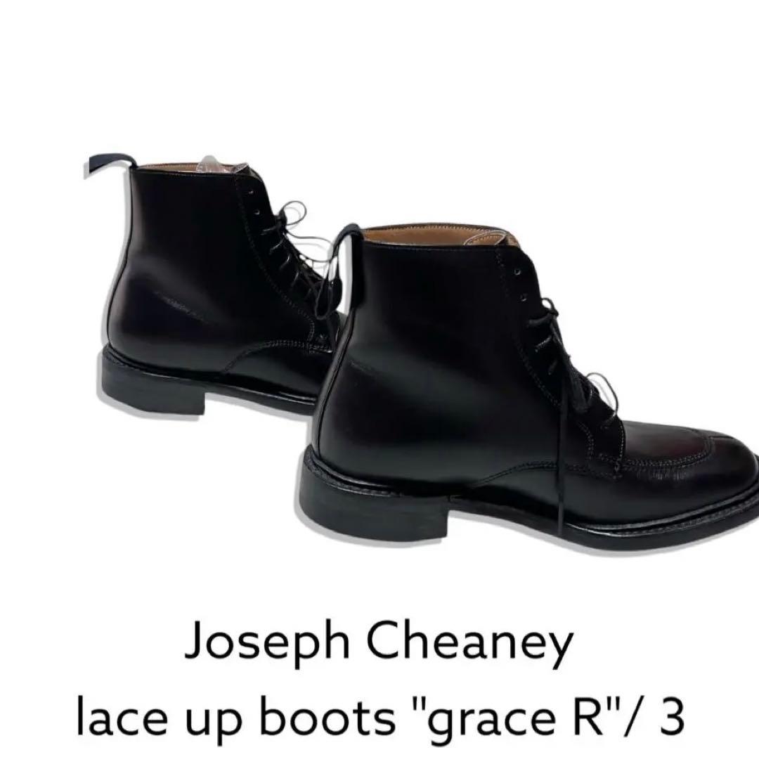 希少 未使用級 ジョセフチーニー Uチップ レースアップブーツ 3 本革 レザー