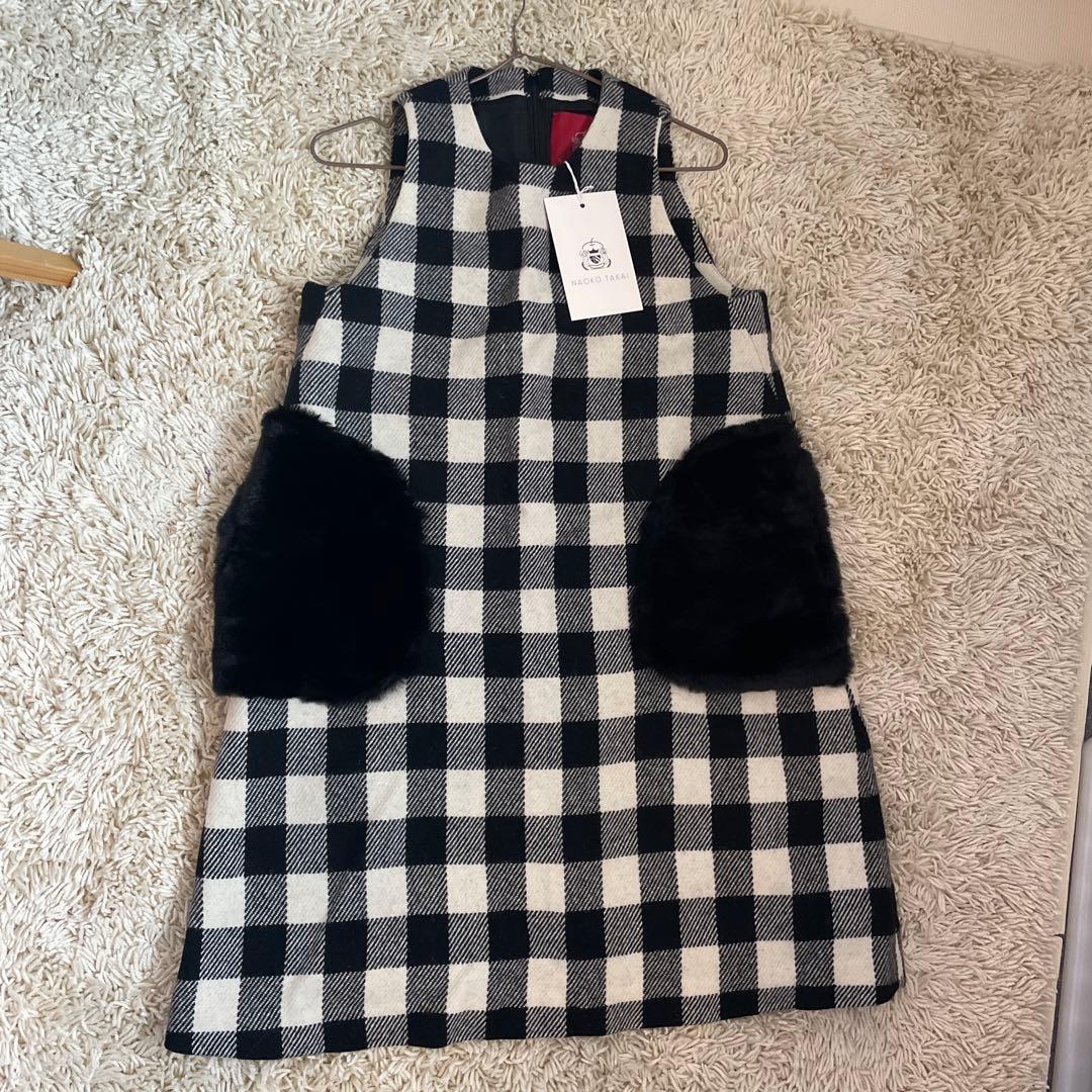 新品未使用NAOKO TAKAI チェック柄ノースリーブワンピース 38