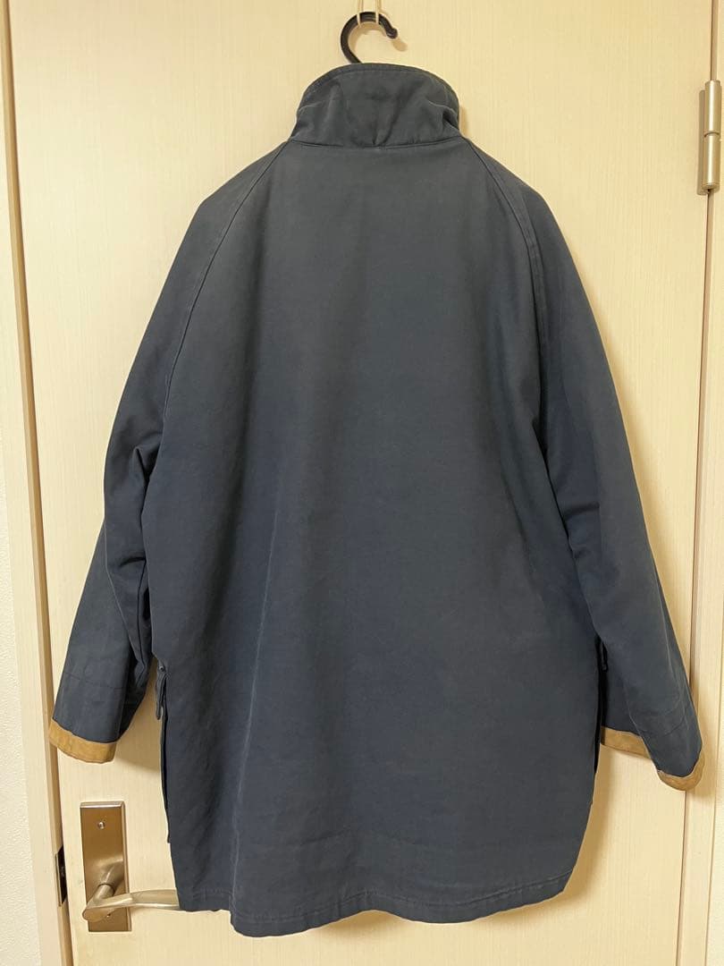 古着イタリア製ファイヤーマンジャケット ネイビー襟コーデュロイ ライナー着脱式