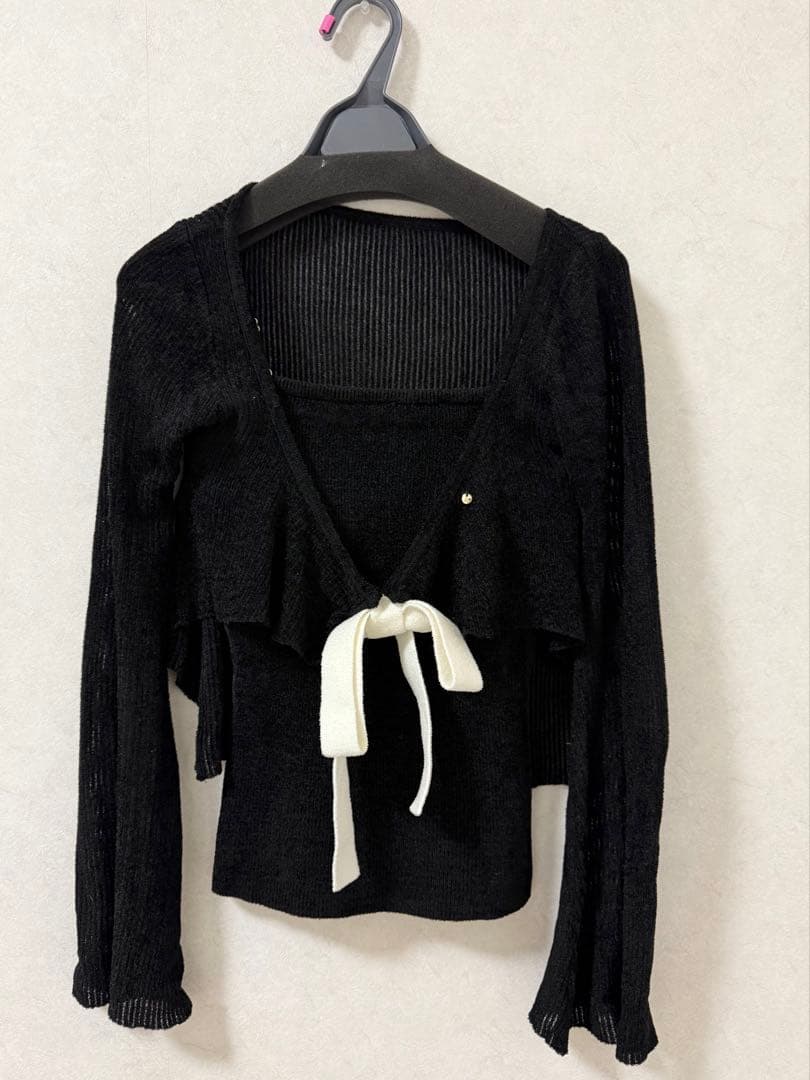 トップス andmary Emma knit flare cardigan set