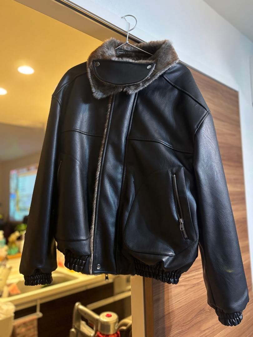 Camphorwoodフェイクレザーファー2wayフライトジャケット　M 即完品