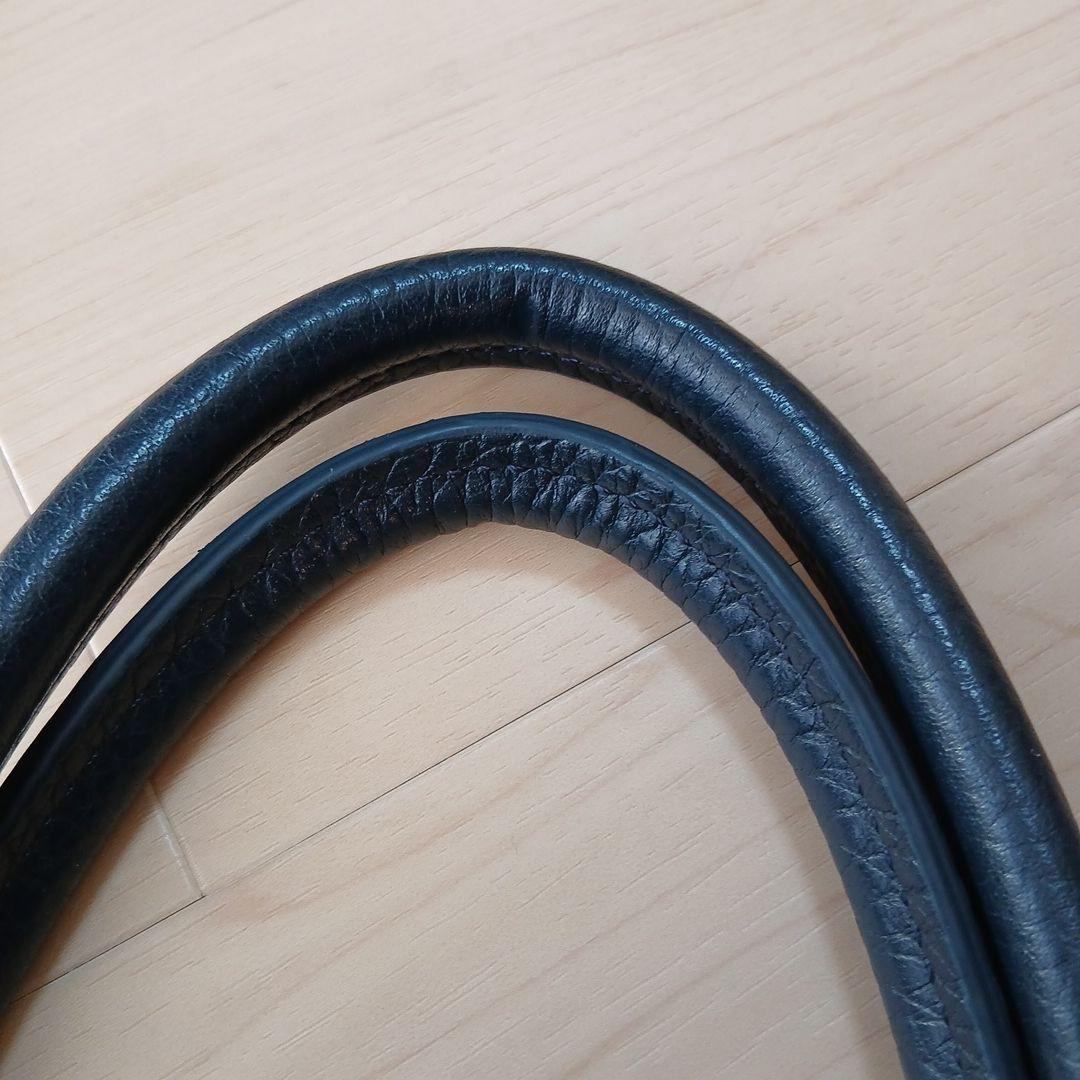 ひがし鎌倉シャツ フラップトートバッグ シュリンクレザー ネイビー